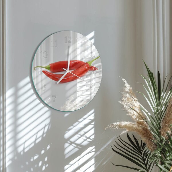 Skleněné hodiny na stěnu Chilli paprička zsob-fi30-00085582