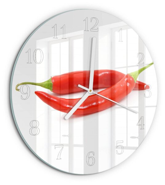 Skleněné hodiny na stěnu Chilli paprička zsob-fi30-00085582