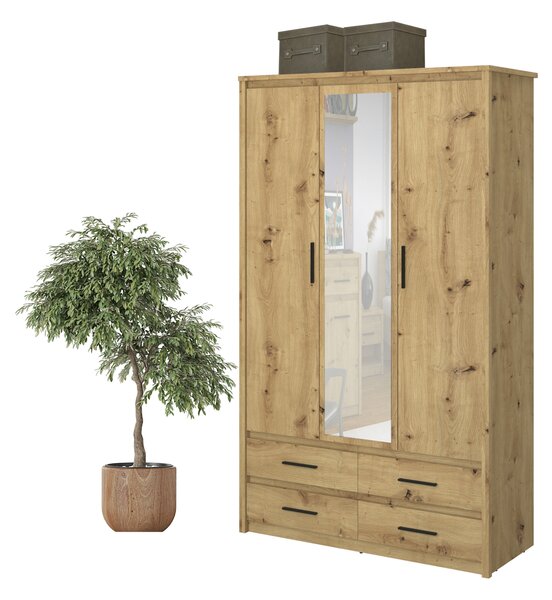 Šatní skříň Andra 3D4S (dub artisan). Akce -21%