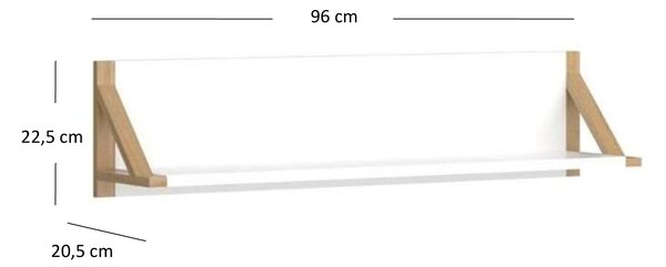 Polička 95 cm Berry (bílá). Akce -18%