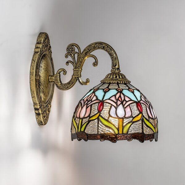 Brilagi - Tiffany vitrážová nástěnná lampa LORAS 1xE27/40W/230V