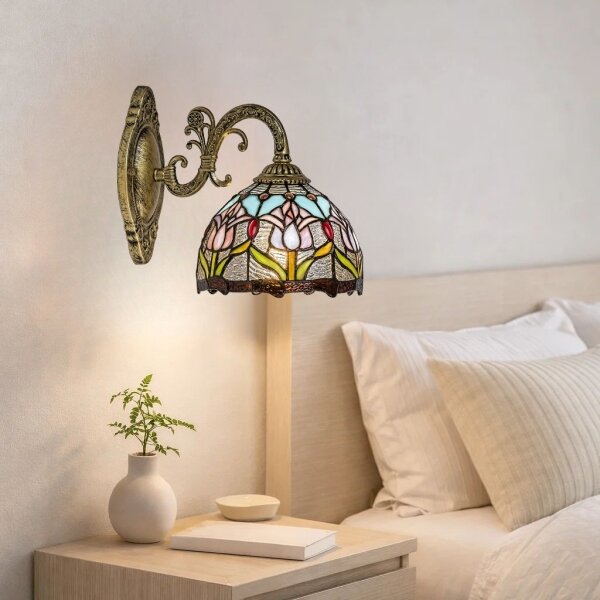 Brilagi - Tiffany vitrážová nástěnná lampa LORAS 1xE27/40W/230V