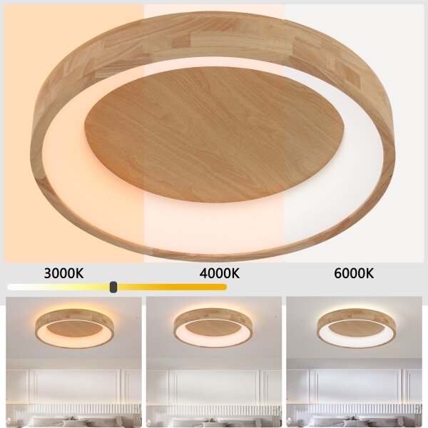 Brilagi-LED Strop. svítidlo FALCON WOOD LED/40W/230V 3000/4000/6000K 60 cm dřevo