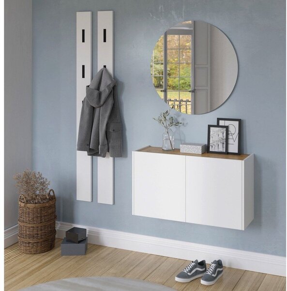 Bílá závěsná skříňka v dekoru dubu 93x52x29 cm Libbiano – Germania