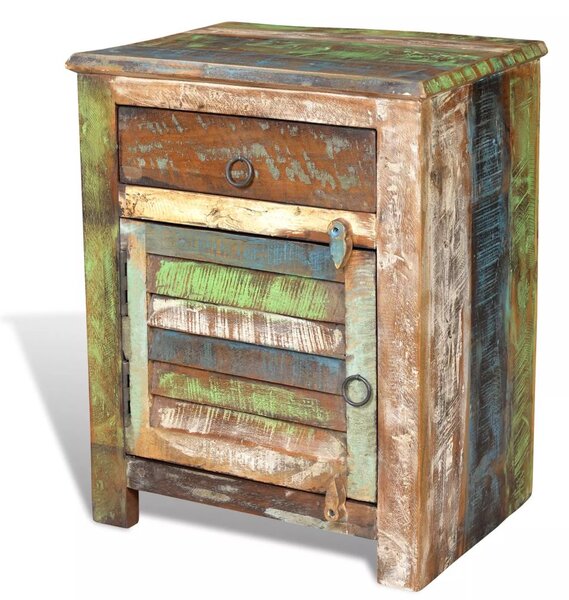 Skříňka / odkládací stolek z recyklovaného dřeva | vícebarevná