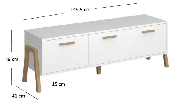 TV stolek/skříňka Berry (bílá). Akce -25%