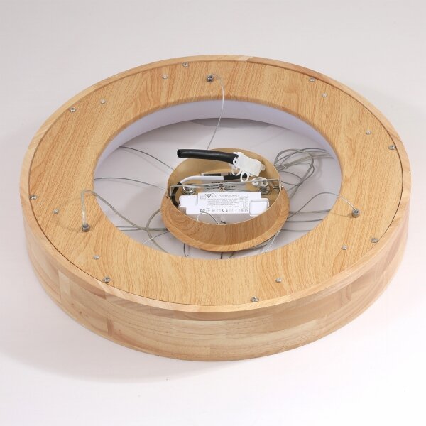 Brilagi -LED Lustr na lanku FALCON WOOD LED/30W/230V 3000/4000/6000K 45 cm dřevo