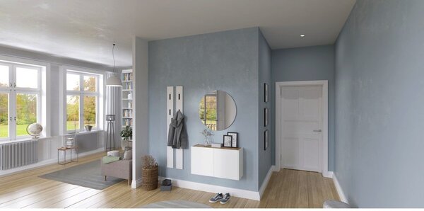 Bílá závěsná skříňka v dekoru dubu 93x52x29 cm Libbiano – Germania