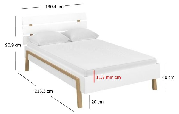 Manželská postel 120 cm Berry (bílá) (bez roštu a matrace)