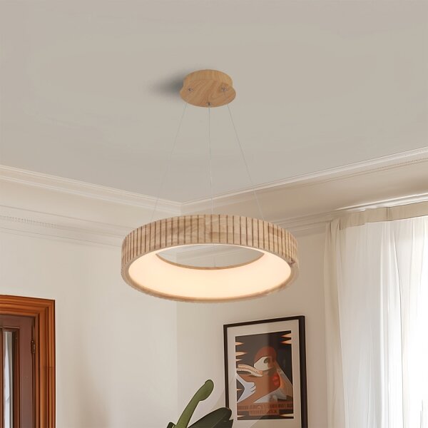 Brilagi - LED Lustr na lanku FALCON WOOD MODERN LED/30W/230V pr. 45 cm dřevo