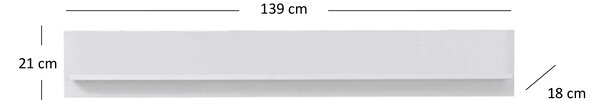 Polička 140 cm Brendon (bílá). Akce -19%