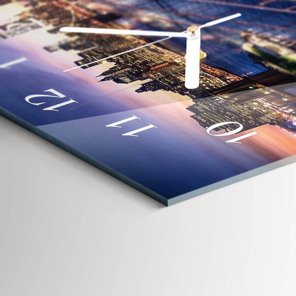 Skleněné hodiny horizontální New York zsppb-60x30-00295285