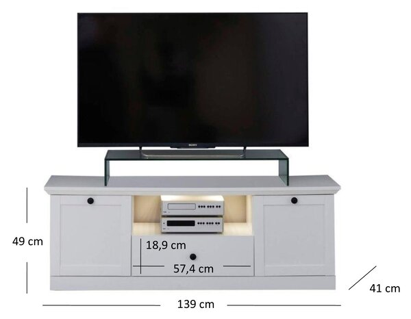 TV stolek/skříňka Brendon (bílá). Akce -24%