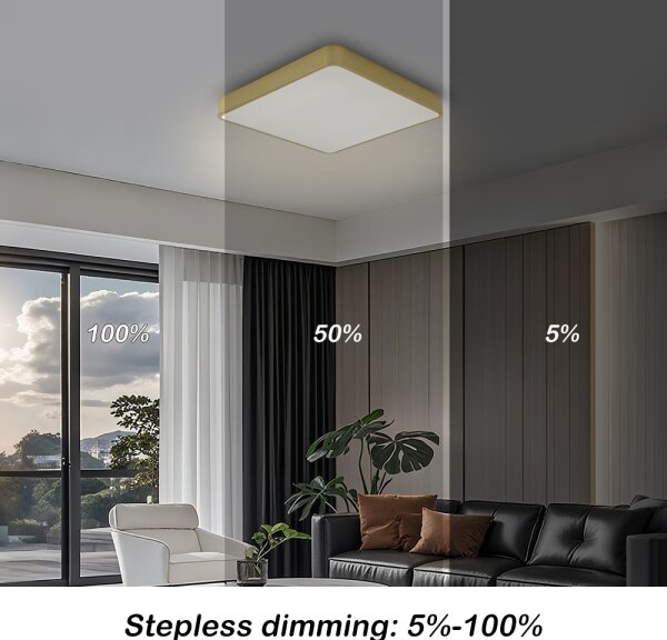 Brilagi-LED Stm stropní svítidlo POOL LED/36W/230V 3000-6000K 40x40 cm zlatá+DO