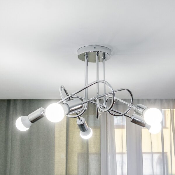 Přisazený lustr OXFORD 5xE27/15W/230V lesklý chrom