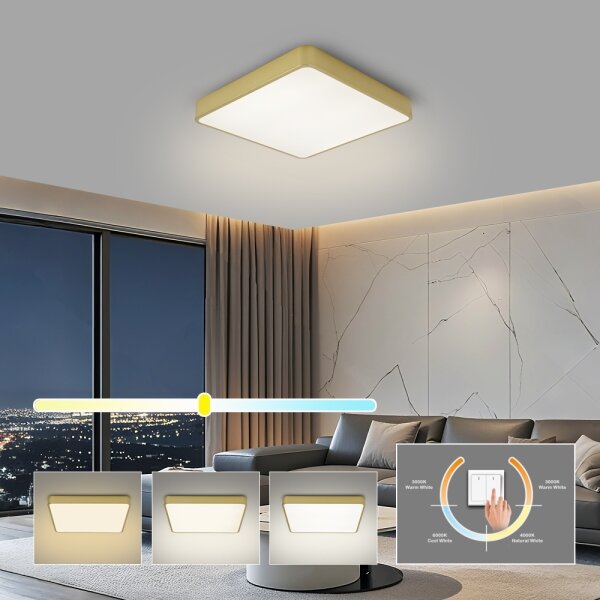 Brilagi - LED Stropní svítidlo POOL LED/48W/230V 3000/4000/6000K 50x50 cm zlatá