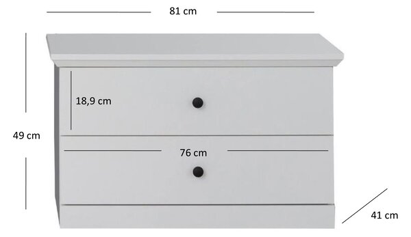 Komoda Brendon 2S (bílá)