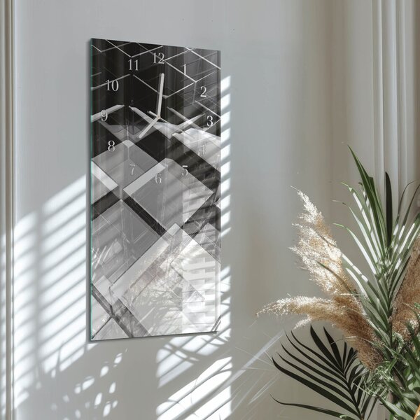 Skleněné hodiny vertikální Skleněná kostka zsppb-30x60-00079235