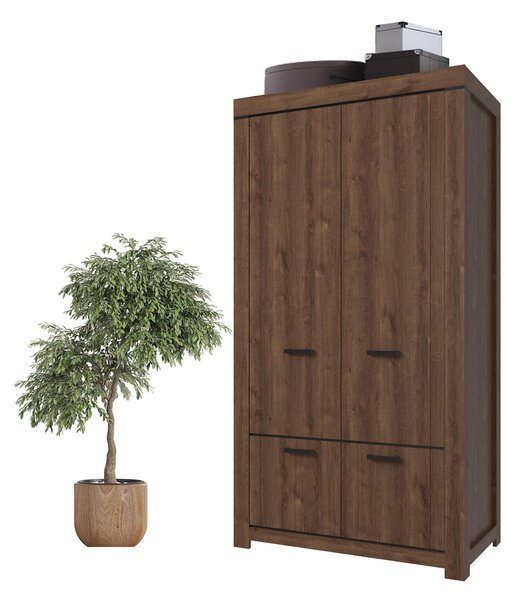 Šatní skříň Britt (dub hnědý). Akce -22%