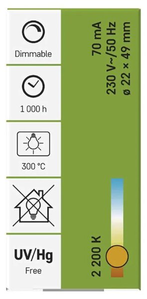Žárovka do trouby Z6915 E14, 15W, teplá bílá