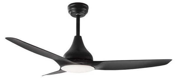 NV 5267302 Stropní ventilátor se světlem SAMOA tělo z oceli matná černá a sklo 3ABS černé listy LED 18W 3000K - NOVA LUCE