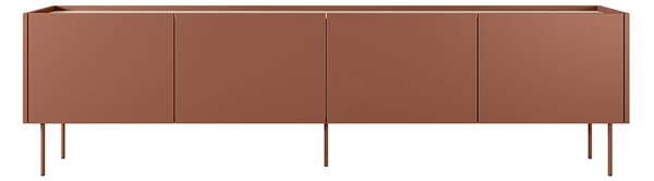 TV stolek Desin 220 cm - ceramic red / dub nagano
