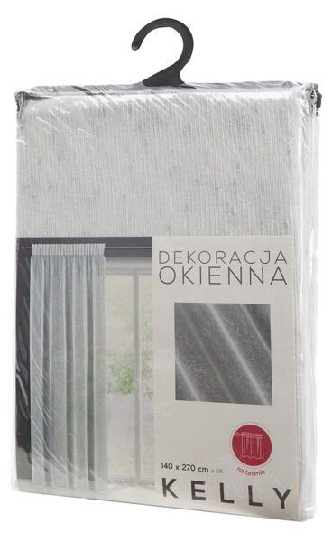 ZÁCLONA NA PÁSCE KELLY 140X270 CM BÍLÁ