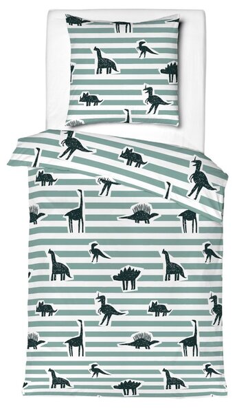 Mistral Home dětské povlečení 100% bavlna Dino Stripe 140x200/70x90cm