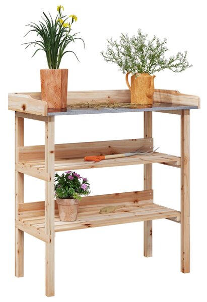 Přesazovací stůl s policemi 78x38x82,5 cm masivní jedlové dřevo