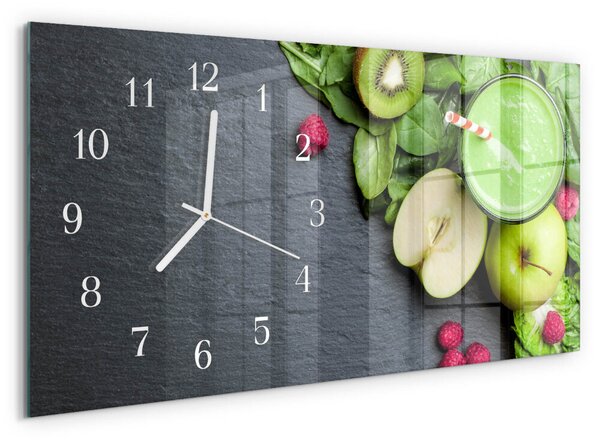 Skleněné hodiny horizontální Ovocné smoothie zsppb-60x30-00295239