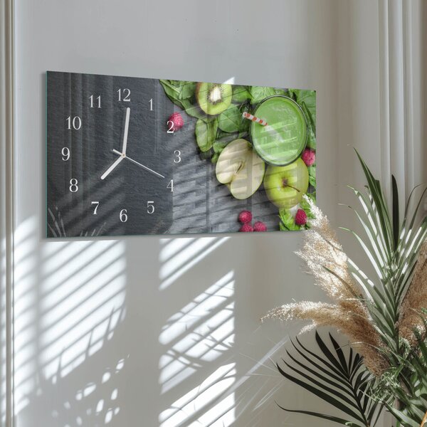 Skleněné hodiny horizontální Ovocné smoothie zsppb-60x30-00295239