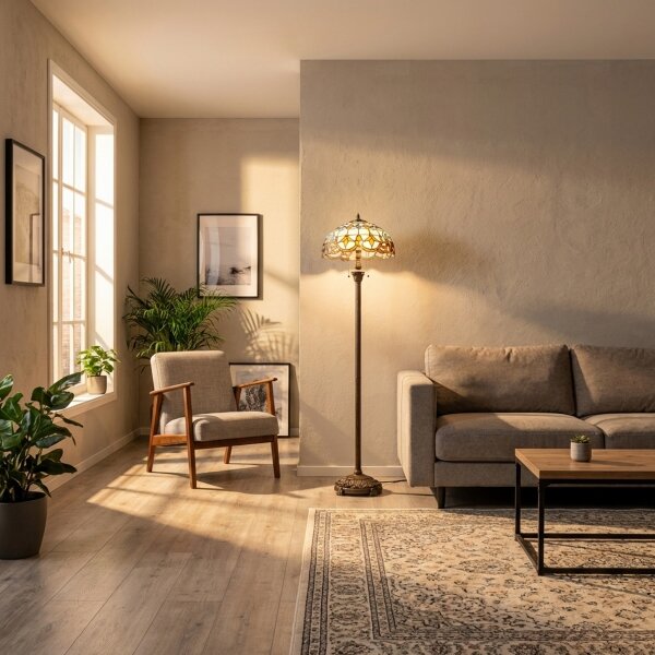 Brilagi - Tiffany vitrážová stojací lampa MIRABELLA 2xE27/60W/230V