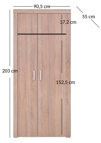 Šatní skříň Dalila (dub sonoma). Akce -23%