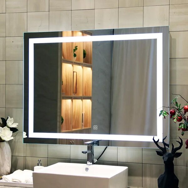 Tutumi Obdelníkové zrcadlo 80x60 cm s regulovatelným LED osvětlením HOM-02829