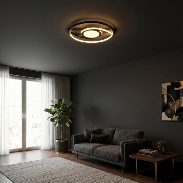 Brilagi - LED Stmívatelné stropní svítidlo TWIRL LED/38W/230V černá + DO