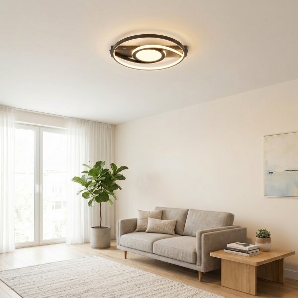 Brilagi - LED Stmívatelné stropní svítidlo TWIRL LED/38W/230V černá + DO