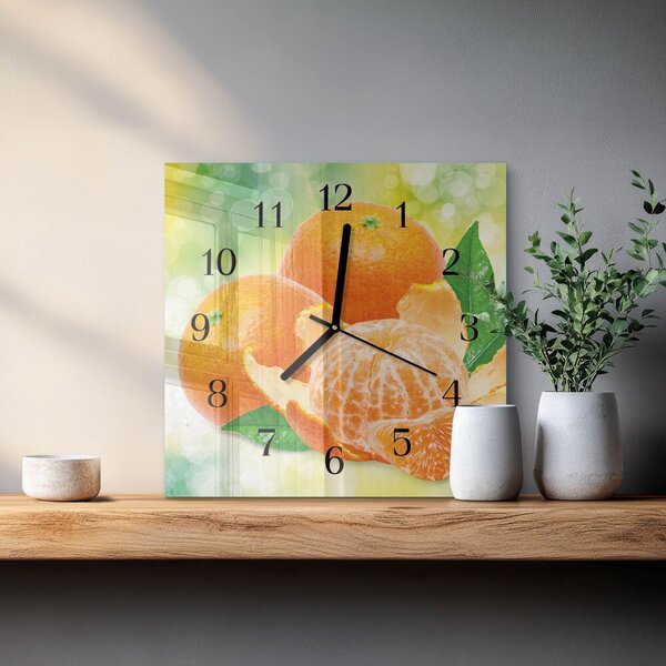 Skleněné hodiny na stěnu Pomeranče zskc-30x30-00180568