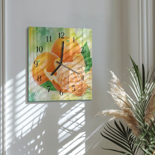 Skleněné hodiny na stěnu Pomeranče zskc-30x30-00180568