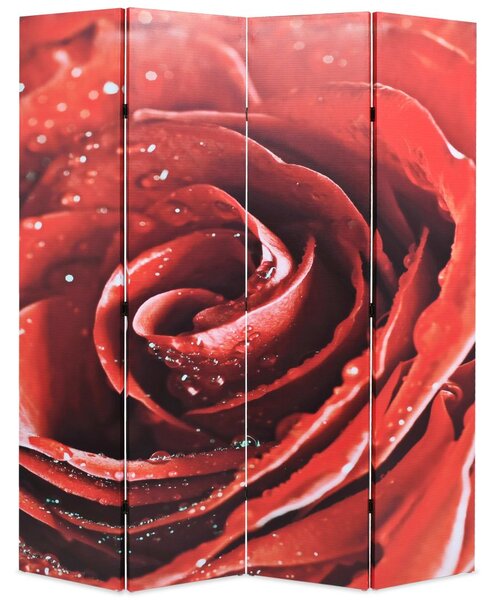 Skládací paraván 160 x 180 cm motiv růže červený