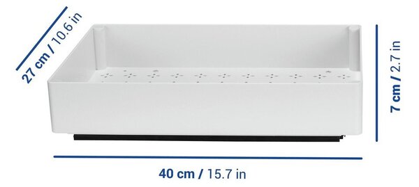 Bílá nastavitelná plastová přídavná polička 27x40 cm Simon – Wenko