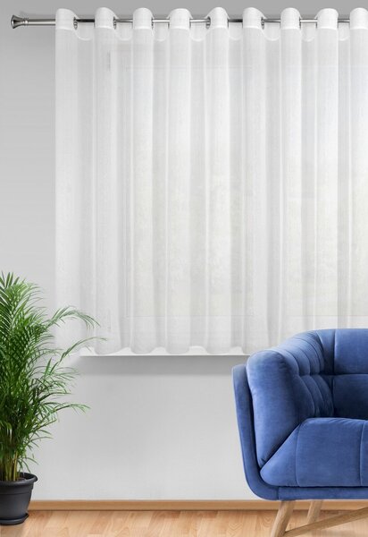 ZÁCLONA NA KROUŽCÍCH REBECCA 300X150 CM BÍLÁ