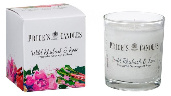 Price´s Price's vonná svíčka ve skle Wild Rhubarb & Rose - hoření 45h