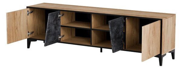 HALMAR TV stolek OVO 180 cm šedý beton/dub antický