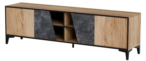 HALMAR TV stolek OVO 180 cm šedý beton/dub antický