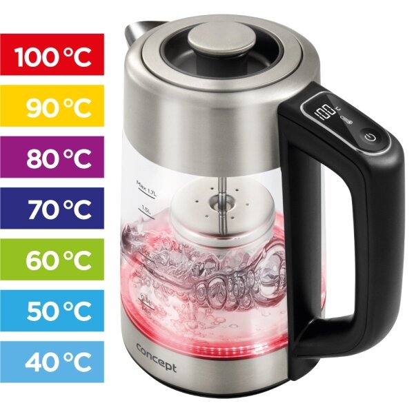 Concept RK4190 - Rychlovarná konvice s termotegulací 1,7 l 2200W/230V nerez