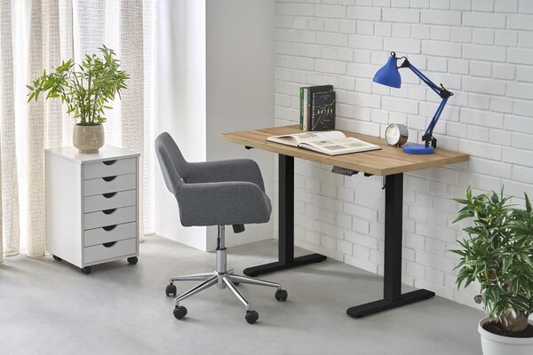 HALMAR Výškově nastavitelný stůl B54 120 cm dub artisan/černý