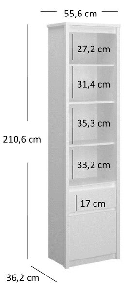 Regál Ethan 1D1S (bílá). Akce -24%