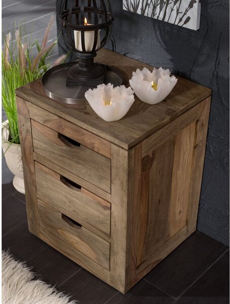 GREY WOOD Kontejner na kolečkách 60x45 cm, masivní indický palisandr