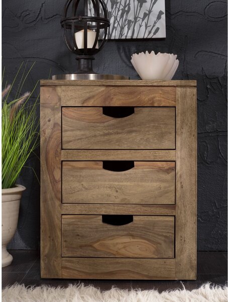 GREY WOOD Kontejner na kolečkách 60x45 cm, masivní indický palisandr