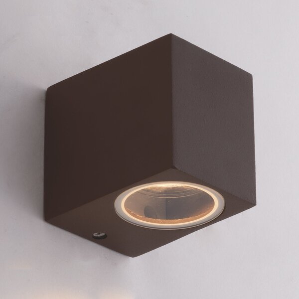 FAN I-QUBO-AP1 BRO Venkovní nástěnné svítidlo Qubo kortenové, 1xGU10, IP54, 9,3 x 8 x 6,7 cm - FANEUROPE